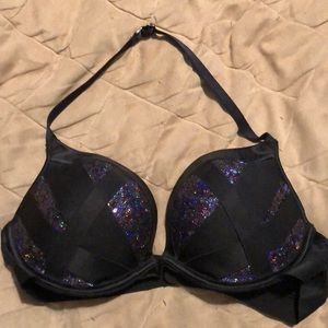 Sequin halter push-up bra